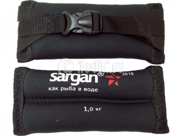 фото: Груза ножные мягкие SARGAN Донгуз 1000, 1 кг, 2мм, неопрен-нейлон черный, баласт-Pb.