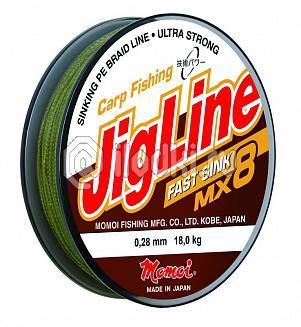 фото: Плетеная леска JIGLINE MX8 FAST SINK 0.18 lb