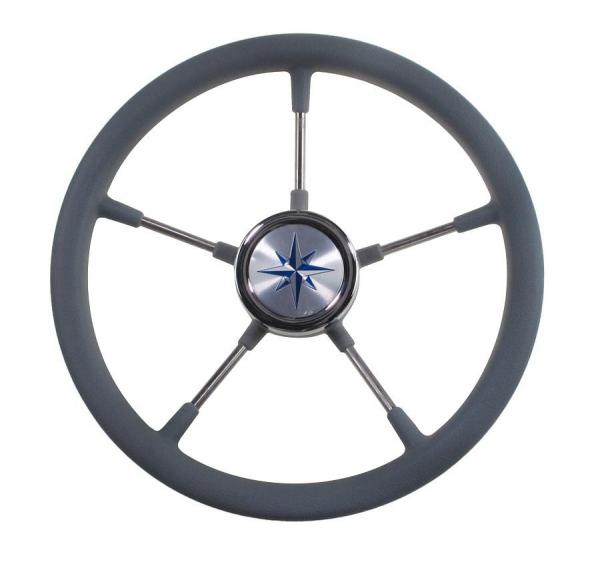 фото: Рулевое колесо RIVA RSL обод серый, спицы серебряные д. 360 мм