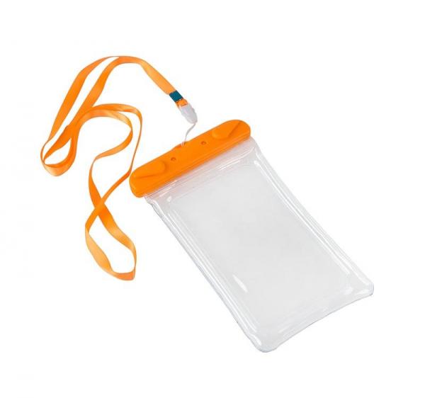 фото: Чехол водонепроницаемый для смартфонов 120х220мм, оранжевый