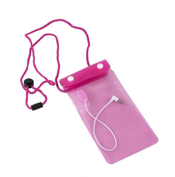 фото: Чехол водонепроницаемый для смартфонов 100х190мм, розовый
