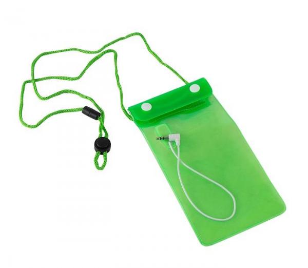 фото: Чехол водонепроницаемый для смартфонов 100х190мм, зеленый