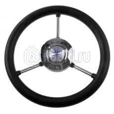 фото: Рулевое колесо LIPARI обод черный, спицы серебряные д. 280 мм
