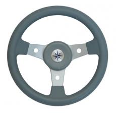 фото: Рулевое колесо DELFINO обод серый,спицы серебряные д. 310 мм