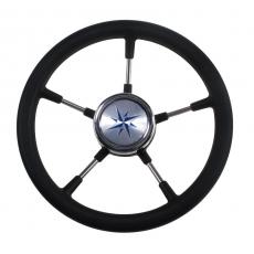фото: Рулевое колесо RIVA RSL обод черный, спицы серебряные д. 320 мм