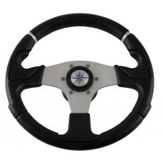 фото: Рулевое колесо NISIDA обод черный, спицы серебряные д. 320 мм