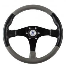 фото: Рулевое колесо EVO MARINE 2 обод черный, спицы серебряные д. 330 мм