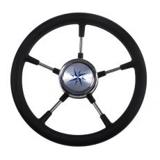фото: Рулевое колесо LEADER TANEGUM черный обод серебряные спицы д. 330 мм