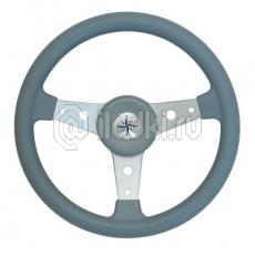 фото: Рулевое колесо DELFINO обод серый,спицы серебряные д. 340 мм